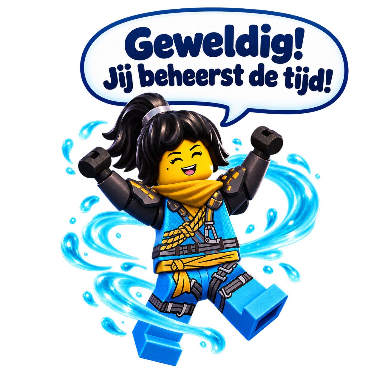 Blije blauwe ninja: Geweldig! Jij beheerst de tijd!